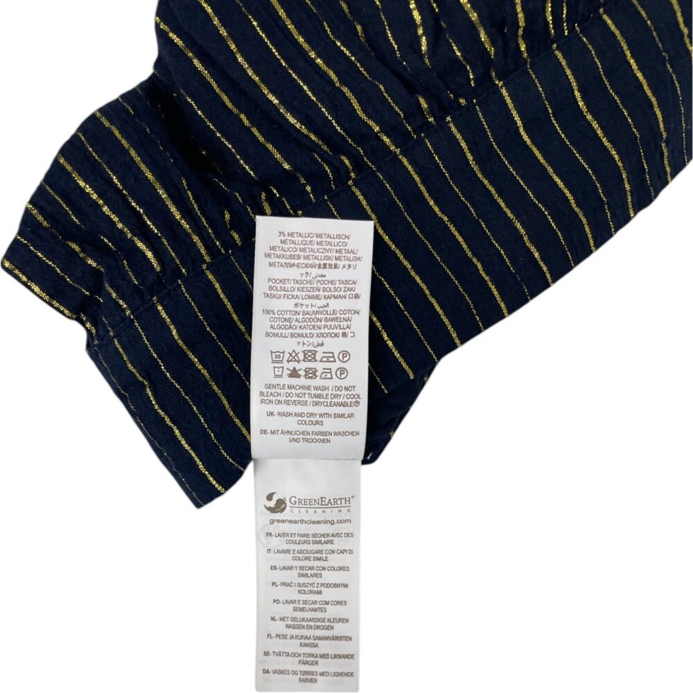Boden Navy Pinstripe Wide-Leg Trousers - Picture 10 of 14